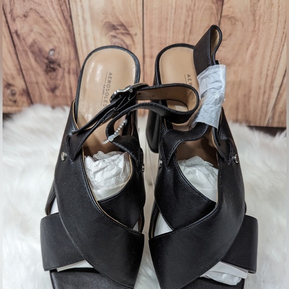 Aerosoles Paulina platform sandals in back vegan leather‎ - Picture 2 of 9